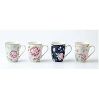 Bulk 24 Floral Mug New Bone China 340mls Asst Des