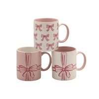 Bulk 24 Pink Bow Mug New Bone China 340mls Asst Des