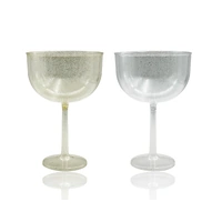 bulk 24 Glitter Plastic Jumbo Wine Glass 1.38lt 23cm