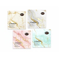 eWholesale Bulk 600 Foiled Marble 3ply Napkins 33cm