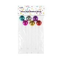 bulk 144 Reusable Plastic Disco Ball Swivel Stick Asst
