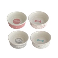 bulk 24 Ceramic Pet Bowls 4 Designs 13x4cm