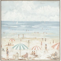 Summer Beach Hand Painted Wallart 100x100cm