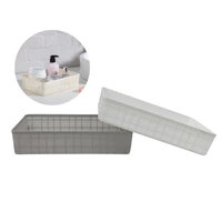 Bulk 24 Plastic Rect Storage Tray 32x23x6.8cm 2 Asst
