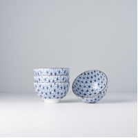 eWholesale Bowl Set 4pc Starburst Blue Design