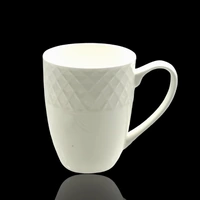bulk 24 White Bone China Mug Embossed 450ml
