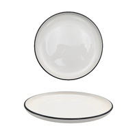 eWholesale Bulk 24 Sorrento Porcelain Dinner Plate Black Rim 26cm