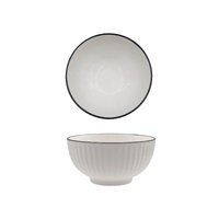 eWholesale Bulk 24 Sorrento Porcelain Rice Bowl Black Rim 11cm