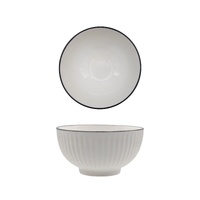 eWholesale Bulk 24 Sorrento Porcelain Rice Bowl Black Rim 12cm