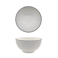 eWholesale Bulk 24 Sorrento Porcelain Embossed Bowl Black Rim 16cm