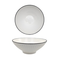 eWholesale Bulk 24 Sorrento Porcelain Soup Bowl Black Rim 20cm