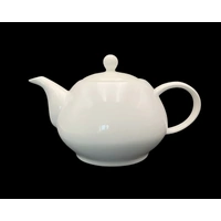 Bulk 8 White Fine Bone China Round Tea Pot 700ml