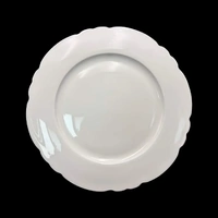 Bulk 24 White Bone China Scalloped Plate 27.5cm 11inch