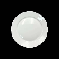 Bulk 24 White Bone China Scalloped Plate 20cm 8inch