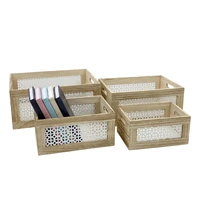 Set 4 Paulownia Wood Crates 40cm