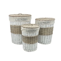 eWholesale Hampton Willow Round Laundry Basket Set 3