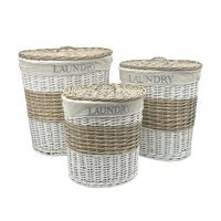 eWholesale Hampton Willow Round Laundry Basket Set 3