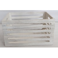 eWholesale Wood Crate White Wash 40x22cm Storage