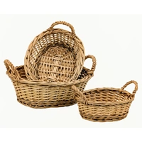 Bulk 6 Willow Catering Baskets s3 32x27x11.5cmh