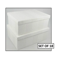 Bulk 2 White Textured Flock Pattern Gift Box 43x34x16cm Set Of 18