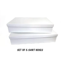 Bulk 6 White Rectangle Shirt Box 34x22x7.5cm Set Of 5