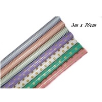 eWholesale Bulk 50 Polka Dot Gift Wrap Rolls 70cm 60gsm