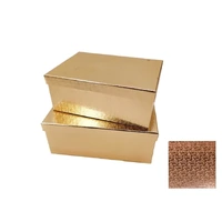 Bulk 2 Metallic Textured Gift Box Rose Gold set18 43x34x16cm