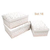 Bulk 2 White Gift Box Foiled Confetti set18 43x34x16cm