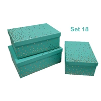 Bulk 2 Tiffany Green Gift Box Foiled Confetti set18 43x34x16cm
