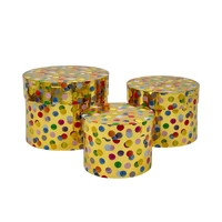 Bulk 8 Confetti Round Box Set Of 3 19.x19x15.5cm