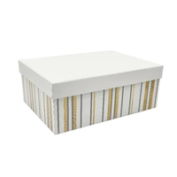 Bulk 2 Foiled Stripes White Gift Box Set 18 43x34x16cm