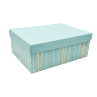 Bulk 2 Foiled Stripes Tiffany Blue Gift Box Set 18 43x34x16cm