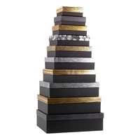 Bulk 3 Deluxe Gold Foil On Black Gift Box Set Of 10 37x27x11cm