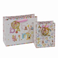 bulk 24 Large Baby Girl Gift Bag 2 Asst 32cm