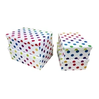 Bulk 2 Rainbow Polka Dots Gift Box Set 18 43x34x16cm