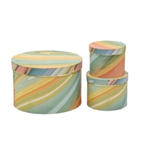 Bulk 2 Marble Gift Boxes Round W Foiled Rim Set Of 10 42x25cm