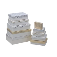 Bulk 3 White Elegance Foiled Gift Box Set 10 37x27x11cm