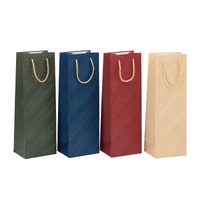 Bulk 24 Embossed & Foiled Bottle Gift Bag 12x36x10cm 4 Asst
