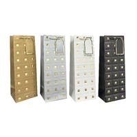 Bulk 24 Embossed & Foiled Squares Gift Bag Btl 12x9x35cm 4 Asst