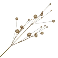Bulk 12 Xmas Gold Glitter Berry Pick 90cm