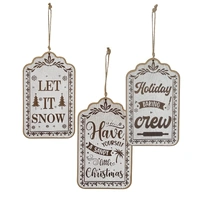 Bulk 9 Xmas Wooden Hanger 43x17.5cm