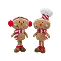 Bulk 6 Xmas Gingerbread Plush Standing 42-52cmh 2 Asst