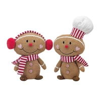 Bulk 6 Xmas Gingerbread Plush Sitting 30-38cmh 2 Asst