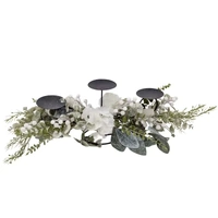Bulk 4 Xmas White Hydrangea & Berry Centerpiece 62cm