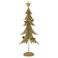 Bulk 4 Xmas Golden Elegance Metal Tree Deco 29x15x72cm