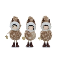 Bulk 24 Xmas Reindeer Girls Standing 16cm 3 Asst