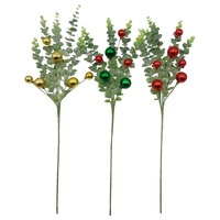 Bulk 12 Xmas Bauble & Eucalyptus Spray 75cm 3 Asst