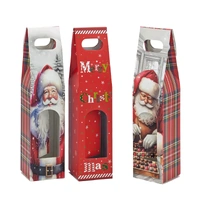 Bulk 48 Xmas Single Wine Gift Box 8.8x38.5x8.3cm 3 Asst