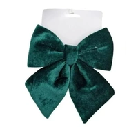 Bulk 24 Xmas Velvet Green Bow Sml 16cm