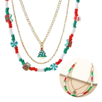 Bulk 24 Xmas Multi Layer Bead Necklace 2 Asst